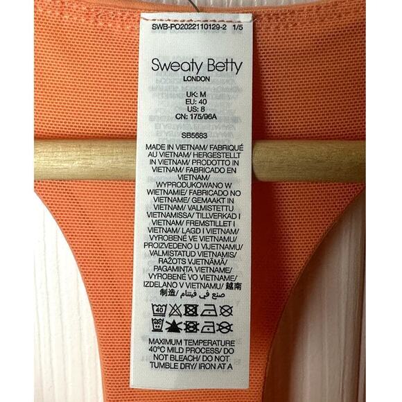 Sweaty Betty Orange Power Workout Racerback Sleeveless Dress Women's Size 8 NWOT - Picture 6 of 7